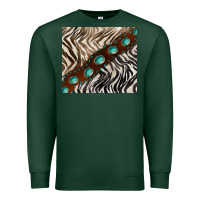Sports Green zebra gemstone leather Premium Sweatshirt - BarkalooDesign