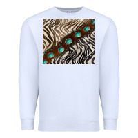 White zebra gemstone leather Premium Sweatshirt - BarkalooDesign