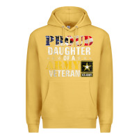 Antique Gold proud daughter of a army veteran american flag military gift Premium Hoodie - longCreatives