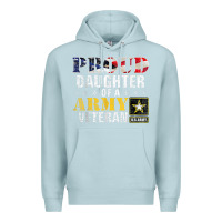 Blue Mist proud daughter of a army veteran american flag military gift Premium Hoodie - longCreatives
