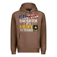 Chestnut proud daughter of a army veteran american flag military gift Premium Hoodie - longCreatives