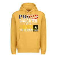 Mustard proud daughter of a army veteran american flag military gift Premium Hoodie - longCreatives