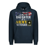Navy proud daughter of a army veteran american flag military gift Premium Hoodie - longCreatives