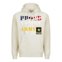 Oatmeal Heather proud daughter of a army veteran american flag military gift Premium Hoodie - longCreatives