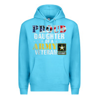 Ocean Blue proud daughter of a army veteran american flag military gift Premium Hoodie - longCreatives