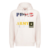 Pale Pink proud daughter of a army veteran american flag military gift Premium Hoodie - longCreatives