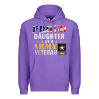 Purple proud daughter of a army veteran american flag military gift Premium Hoodie - longCreatives