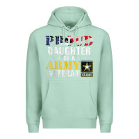 Seafoam proud daughter of a army veteran american flag military gift Premium Hoodie - longCreatives