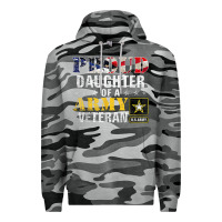 Slate Camo proud daughter of a army veteran american flag military gift Premium Hoodie - longCreatives