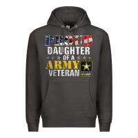 Smoke proud daughter of a army veteran american flag military gift Premium Hoodie - longCreatives