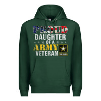 Sports Green proud daughter of a army veteran american flag military gift Premium Hoodie - longCreatives