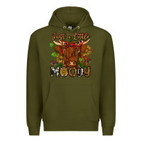 Army Green Just a Little Moody Premium Hoodie - CowhideDigitalArt