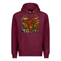 Burgundy Just a Little Moody Premium Hoodie - CowhideDigitalArt