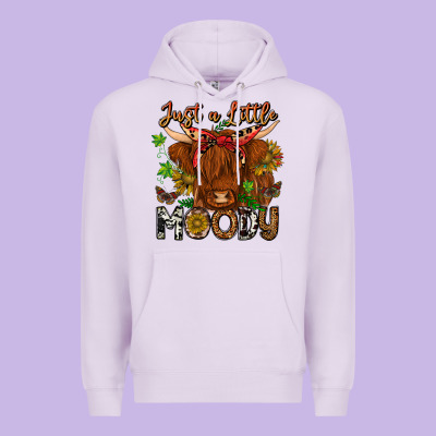 Just A Little Moody Premium Hoodie Designed By Cowhidedigitalart