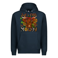 Navy Just a Little Moody Premium Hoodie - CowhideDigitalArt