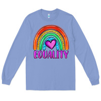 Colony Blue equality rainbow Long Sleeve Tee - OliviaCreatesArt