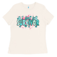 Bone I am a survivor teal ribbon Ovarian Cancer Ladies Tee - NancyCooperArtShop