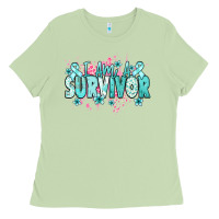 Matcha I am a survivor teal ribbon Ovarian Cancer Ladies Tee - NancyCooperArtShop