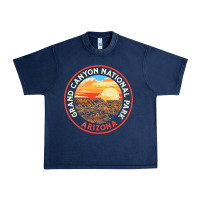 Navy Vintage Grand Canyon National Park Retro 80s Graphic Urban Heavy Tee - longCreatives