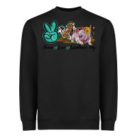 Black Peace Love Landrace Pig Heavyweight Sweatshirt - LillyAllenDesigns