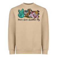 Mushroom Peace Love Landrace Pig Heavyweight Sweatshirt - LillyAllenDesigns