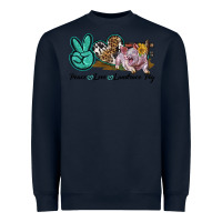 Navy Peace Love Landrace Pig Heavyweight Sweatshirt - LillyAllenDesigns