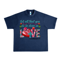Navy Let all that you do be done in love 1 corinthians Urban Heavy Tee - HowdyJamesFarm