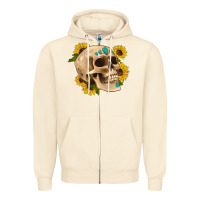 Sandshell skull flowers and gemstone Zipper Hoodie - Artiststas