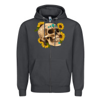 Smoke skull flowers and gemstone Zipper Hoodie - Artiststas