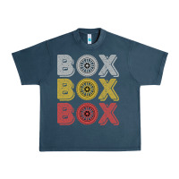 Midnight Navy Vintage Retro Box Box Box Formula Racing Urban Heavy Tee - longCreatives