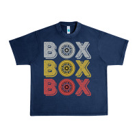 Navy Vintage Retro Box Box Box Formula Racing Urban Heavy Tee - longCreatives