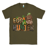 Army Green Egg hunter with rabbit Easter Day Classic Tee - HowdyJamesFarm