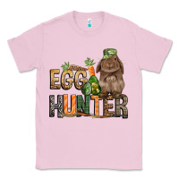 Bubblegum Pink Egg hunter with rabbit Easter Day Classic Tee - HowdyJamesFarm