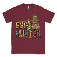 Burgundy Egg hunter with rabbit Easter Day Classic Tee - HowdyJamesFarm