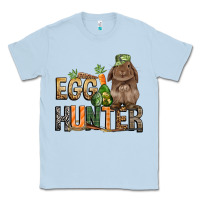 Dusty Blue Egg hunter with rabbit Easter Day Classic Tee - HowdyJamesFarm