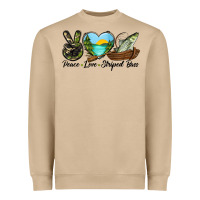 Mushroom Camouflage Peace Love Striped Bass Heavyweight Sweatshirt - LillyAllenDesigns