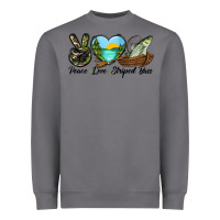 Storm Camouflage Peace Love Striped Bass Heavyweight Sweatshirt - LillyAllenDesigns