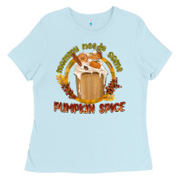 Baby Blue Mommy Needs Some Pumpkin Spice Ladies Tee - texasbilliewilder