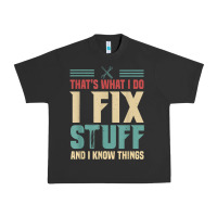 Pigment Black that's what i do   i fix stuff and i know things Urban Heavy Tee - longCreatives