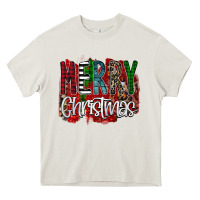 Merry Christmas Buffalo Plaid Leopard Heavy Core Tee | Teevron