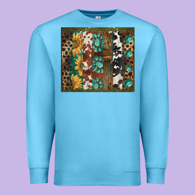 Western Patterns Brushstroke Premium Sweatshirt Designed By Barkaloodesign