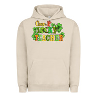 Pigment French Oak one lucky teacher Urban Hoodie - AdoDesignShop