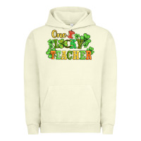 Pigment Pistachio one lucky teacher Urban Hoodie - AdoDesignShop