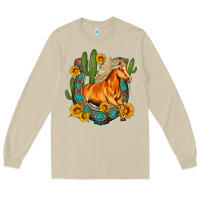Mushroom western horse cactus sunflowers horseshoe Long Sleeve Tee - OliviaCreatesArt