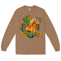 Toasted Coconut western horse cactus sunflowers horseshoe Long Sleeve Tee - OliviaCreatesArt