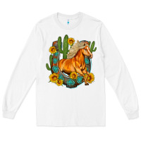 White western horse cactus sunflowers horseshoe Long Sleeve Tee - OliviaCreatesArt