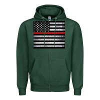 Sports Green thin red line American flag metal floor Zipper Hoodie - Artiststas