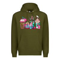 Army Green nail hustler coffee cups Premium Hoodie - Jasminsmagicworld