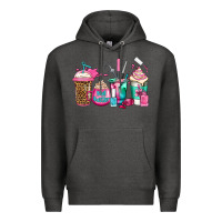 Charcoal Heather nail hustler coffee cups Premium Hoodie - Jasminsmagicworld