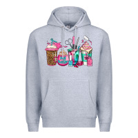Heather Grey nail hustler coffee cups Premium Hoodie - Jasminsmagicworld